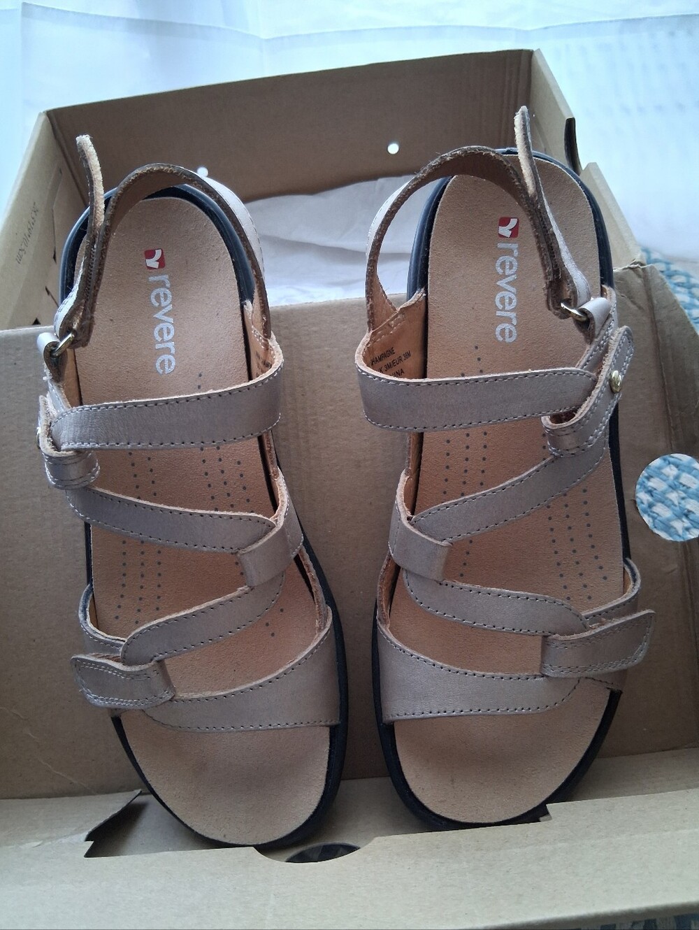 Revere Miami Champagne sandals 5M Eur36